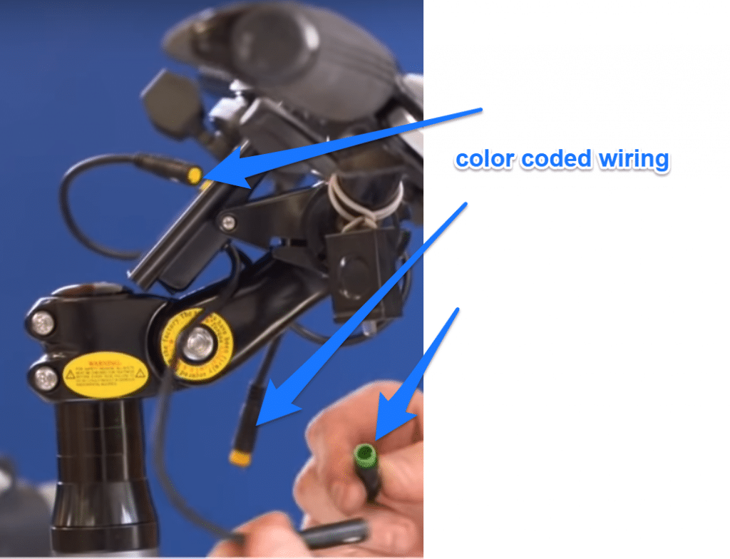 color coded wiring harness for mid drive motor install
