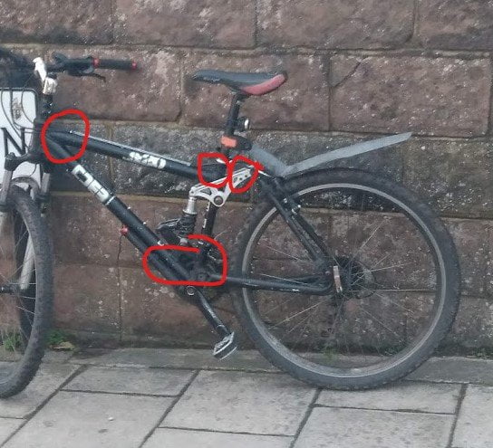 frame joints on on secondhand bike - a diamondback S20